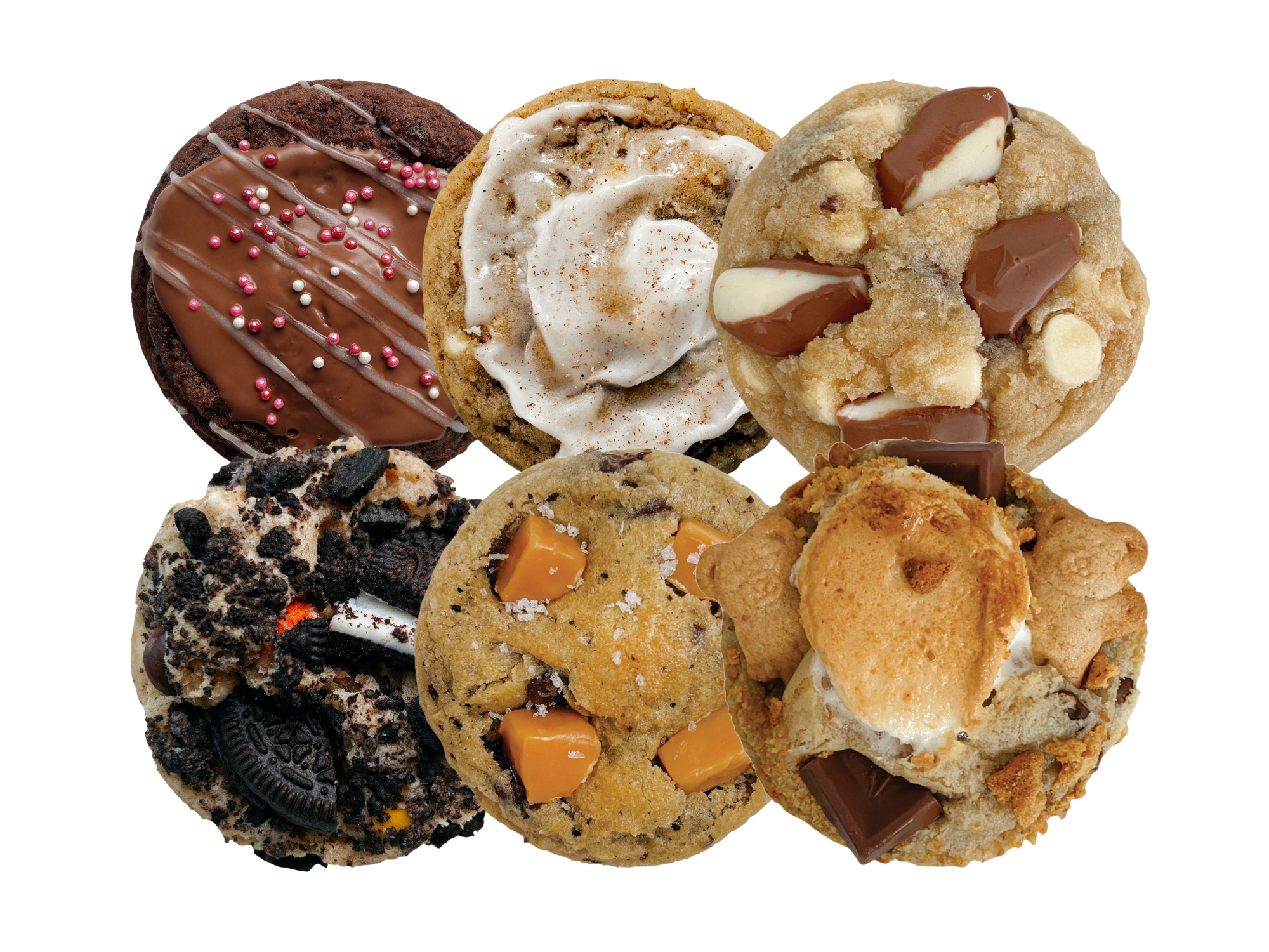 Assorted Dozen (February-March): Chocolate Covered Strawberry, Cinnamon Bun, Nutella Kinder Bar, Peanut Butter Oreo, Salted Caramel Espresso, Teddy Graham S&