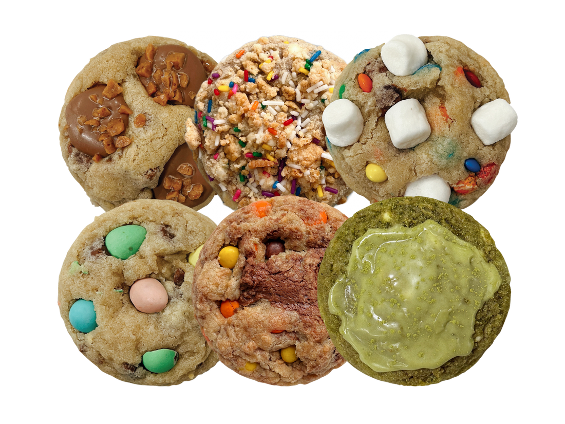 Assorted Dozen (March-April 2026): Caramilk Crunch, Funfetti Dunkaroo, Marshmallow M&M, Mini Egg, Reese&